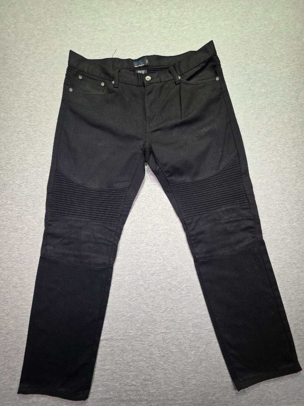 Blue Stitch Slim Straight Jeans Men's 38x32 Black Stretch Denim Since 1986